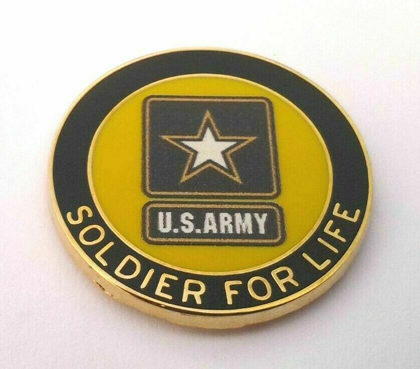 Us Army Soldier For Life (1") Military Hat Pin P15279 Ee