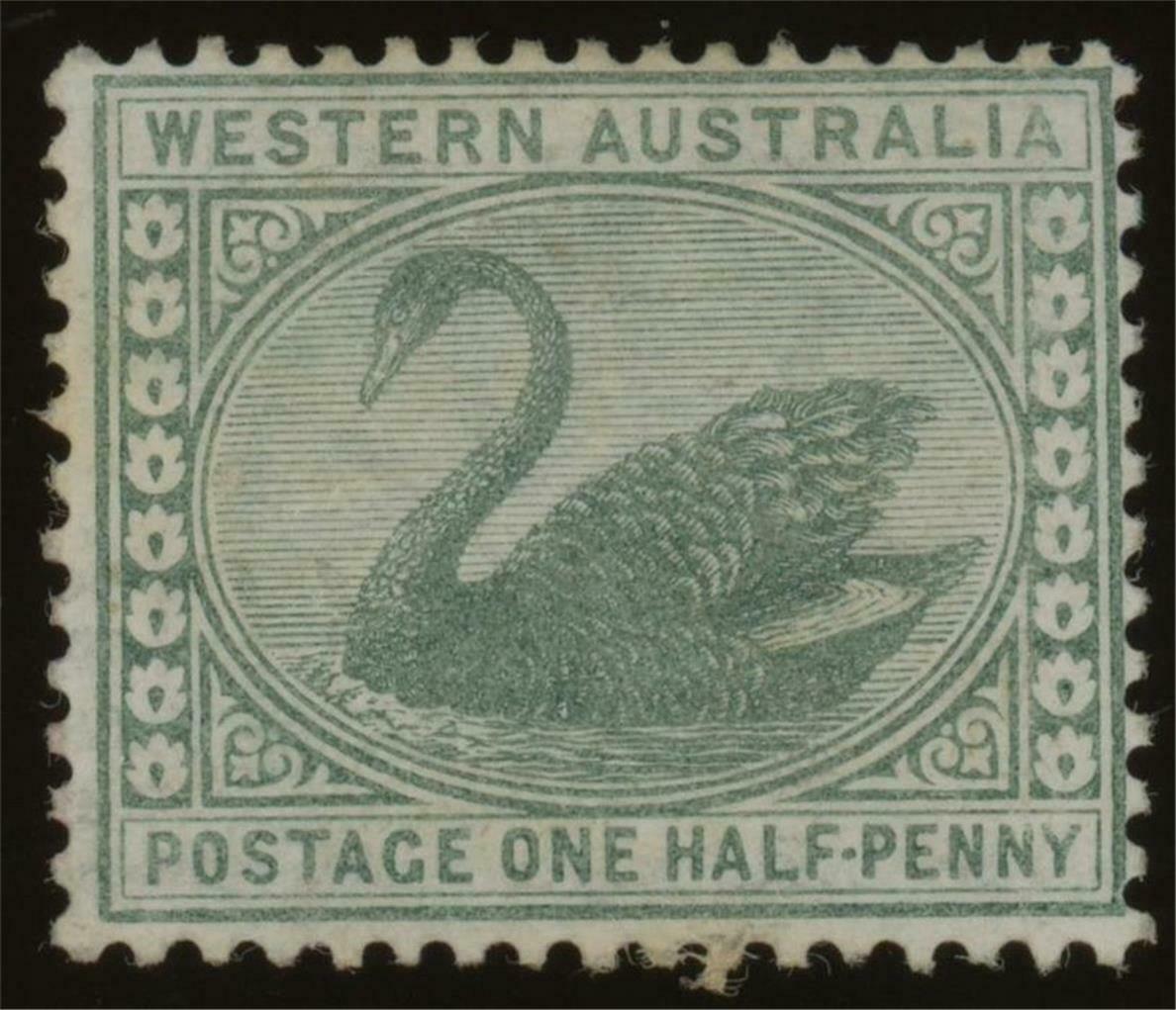 Western Australia Swan One Halfpenny Unused Hinged