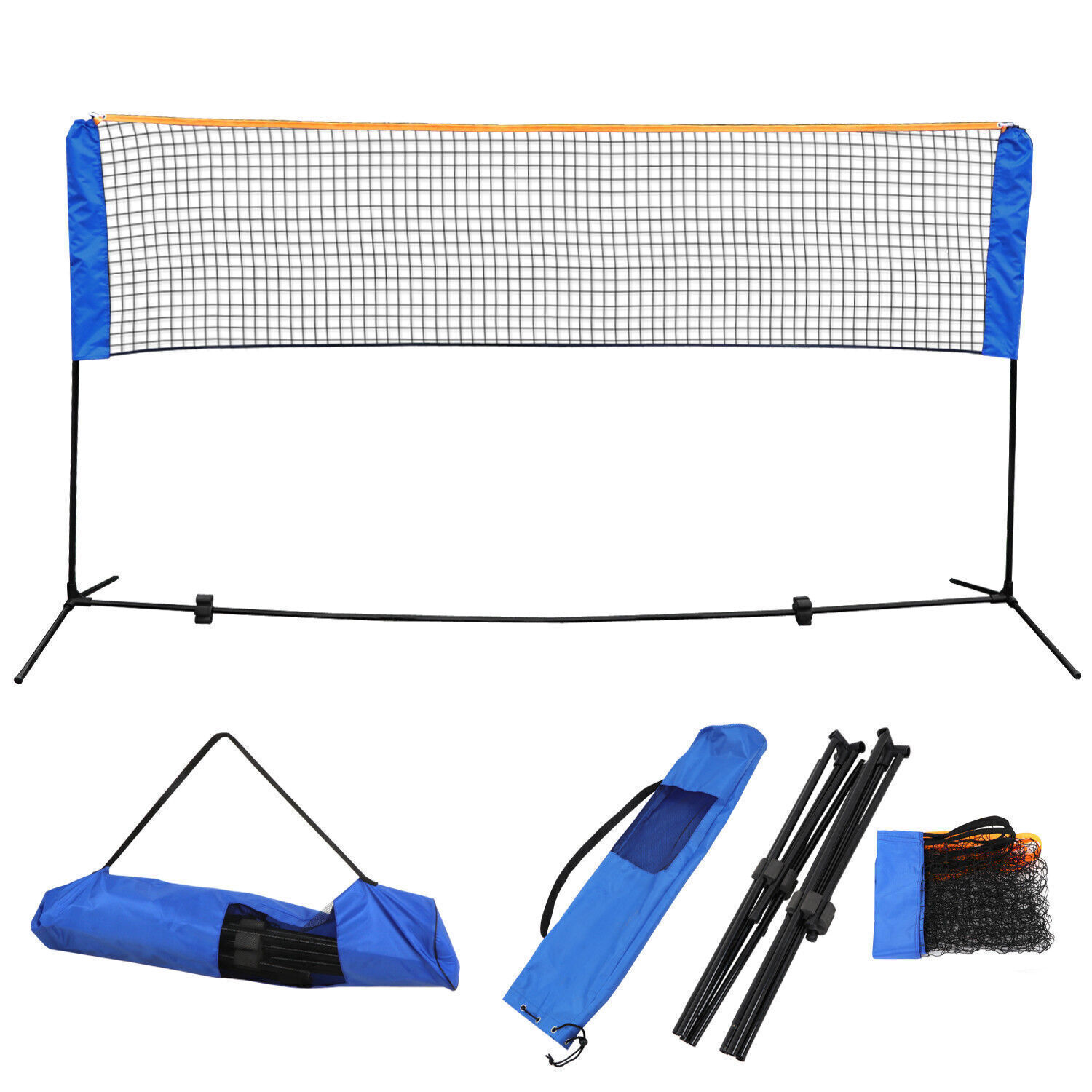 Compact Volleyball Badminton Beach Volleyball Tennis Training Net W/ Carry Bag