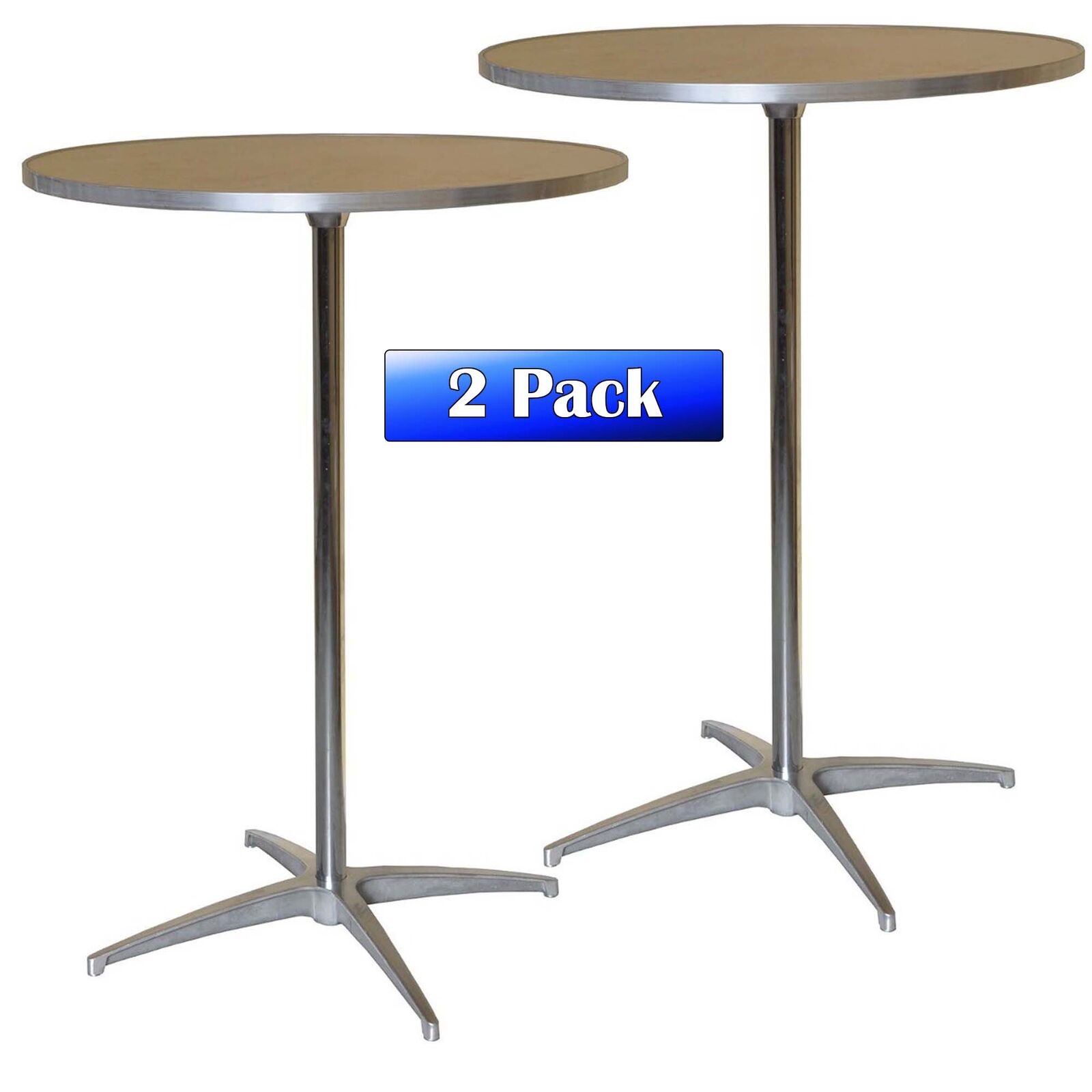 2 Restaurant Cafe 30in Round Cocktail Table Adjustable Height Wood Bistro Table