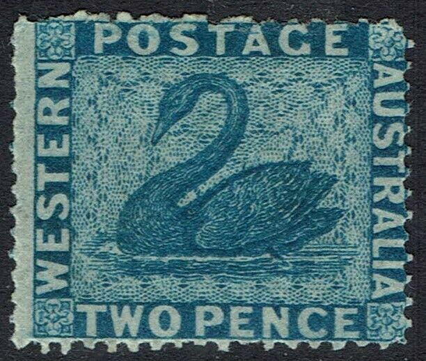 Western Australia 1861 Swan 2d Clean Cut Perf 14-16