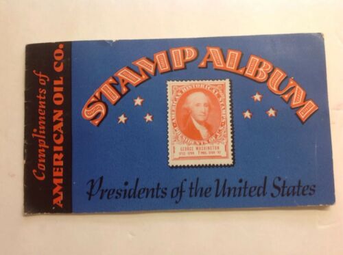 1936 American Oil Co. Presidents Of The United States Stamp Album Amoco