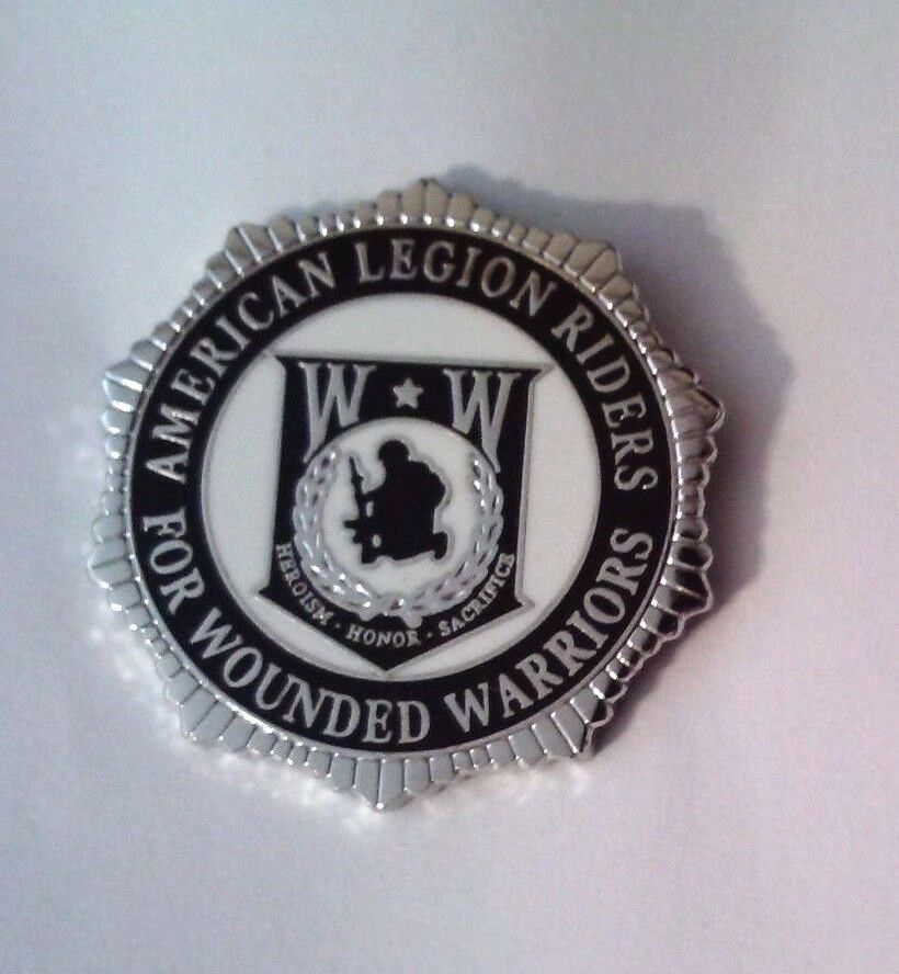 American Legion Riders For Wounded Warriors Hat Pin Or Lapel Pin  1"