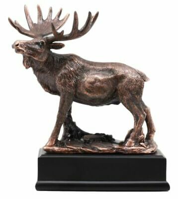 The Emperor Wild Elk Bull Moose Statue Bronze Electroplated Figurine With Base