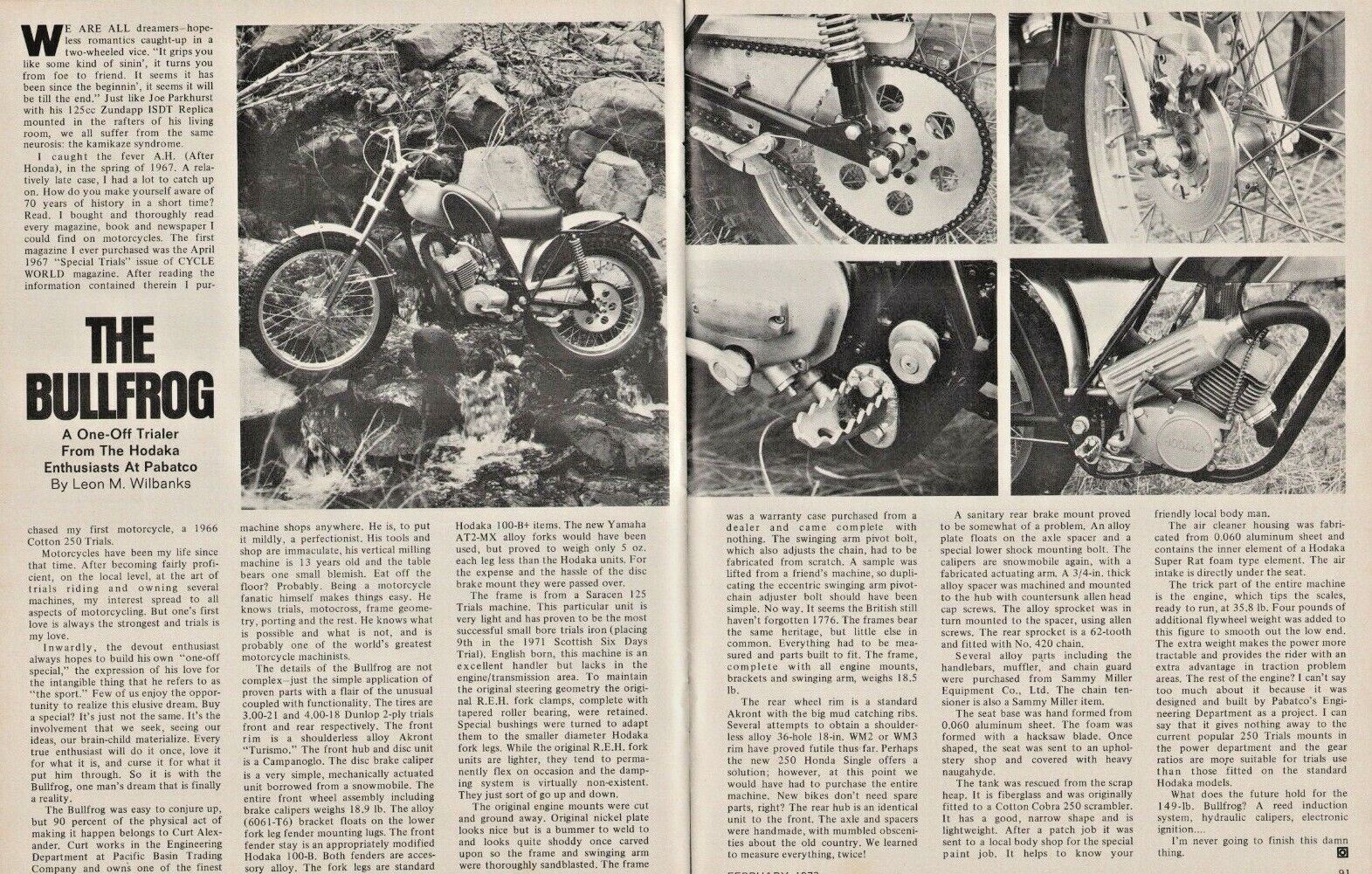 1973 Hodaka Bullfrog - 2-page Vintage Motorcycle Article