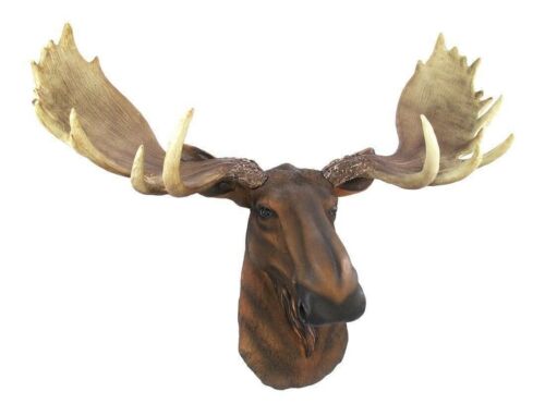 Grand Moose Elk Emperor Bust Wildlife Wall Plaque Statue Hunter Home Figurine