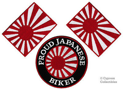 Lot Of 3 Proud Japanese Biker Kamikaze Patch Japan Flag Embroidered Iron-on New