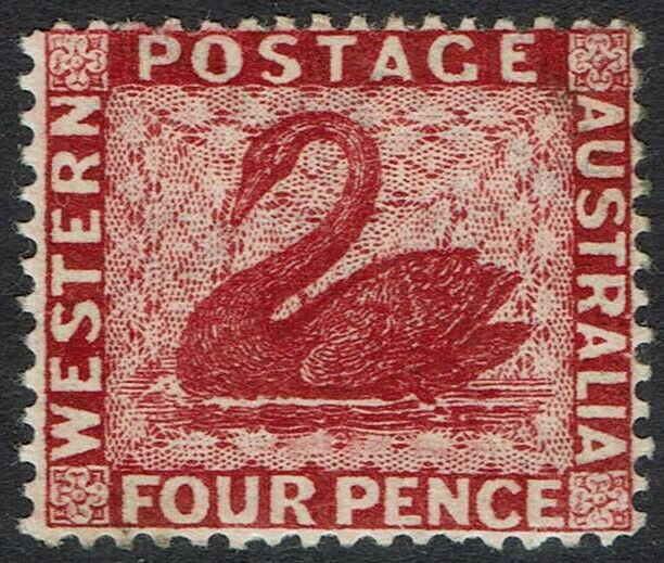 Western Australia 1882 Swan 4d Wmk Crown Ca Perf 14