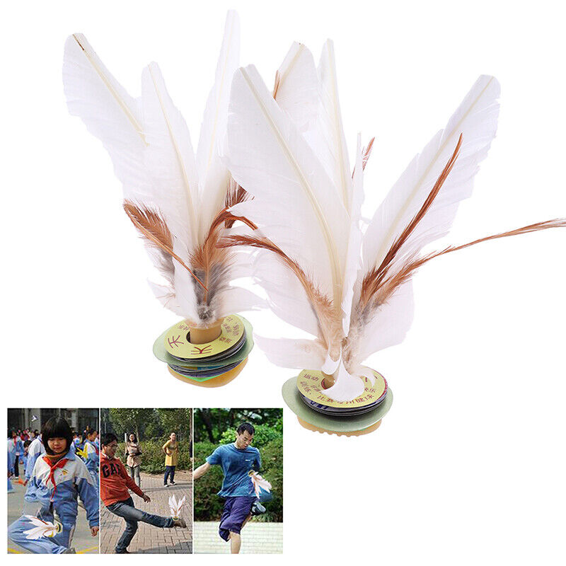 2pc China Jianzi Feather Shuttlecock For Fitness Entertainment Physical Exercis-