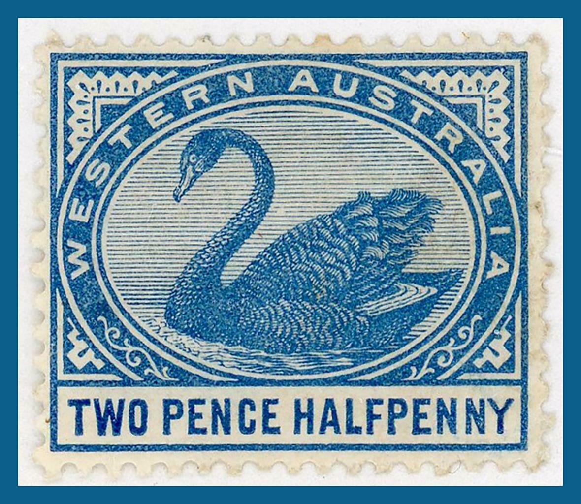 Western Australia Swan #64 Two Pence Halfpenny Unused Hinged