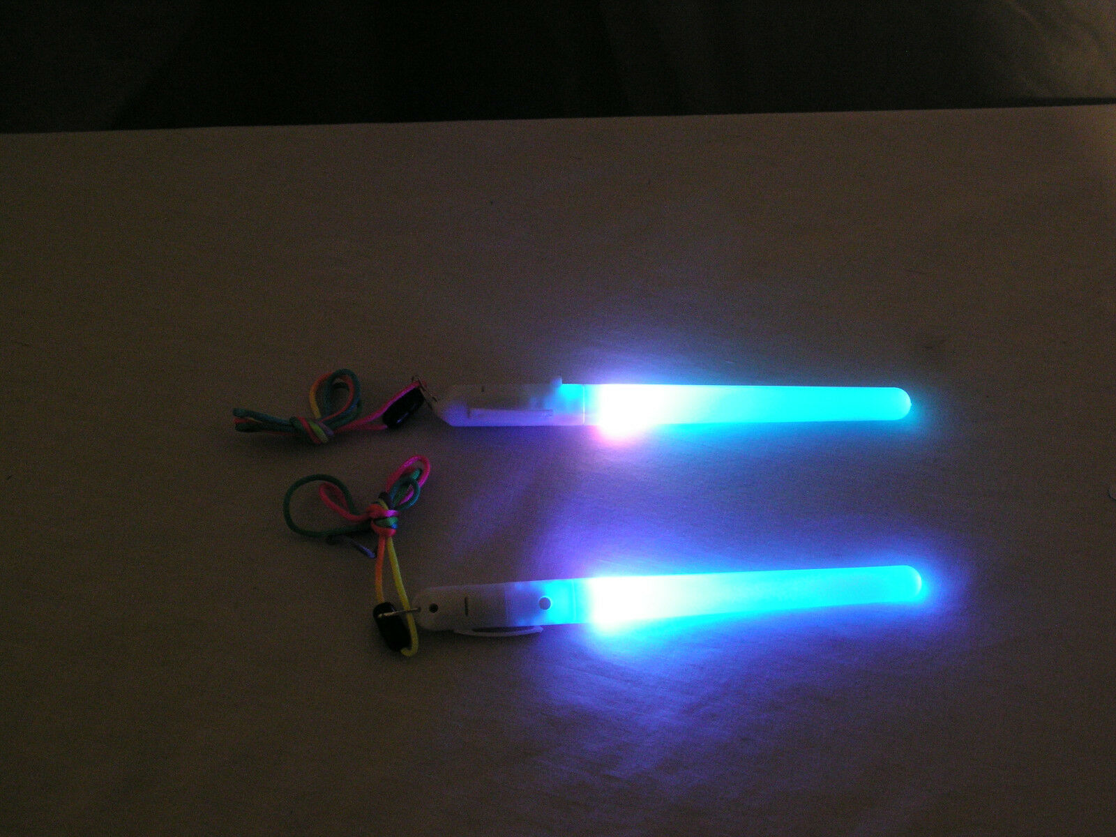 Pair Led Multi Colored 7 Poi Sticks Rave Wand Lightstick + Diffraction Glasses!